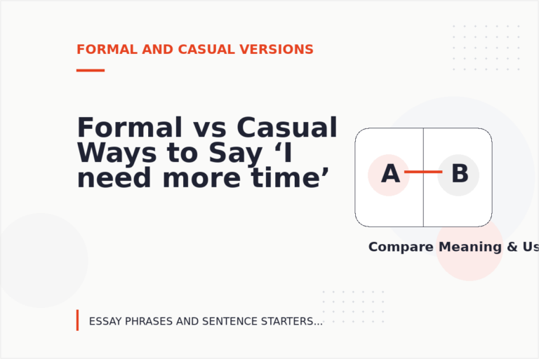Formal vs Casual Ways to Say ‘I need more time’ Formal vs Casual Ways to Say ‘I need more time’