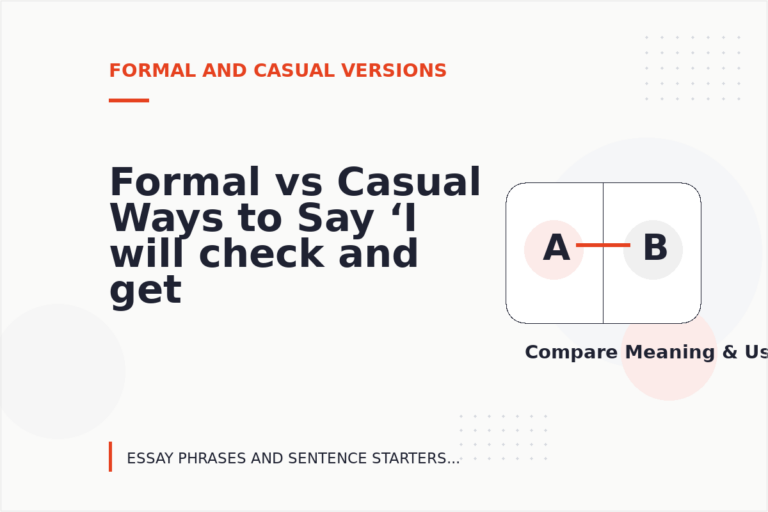 Formal vs Casual Ways to Say ‘I will check and get back to you’ Formal vs Casual Ways to Say ‘I will check and get back to you’