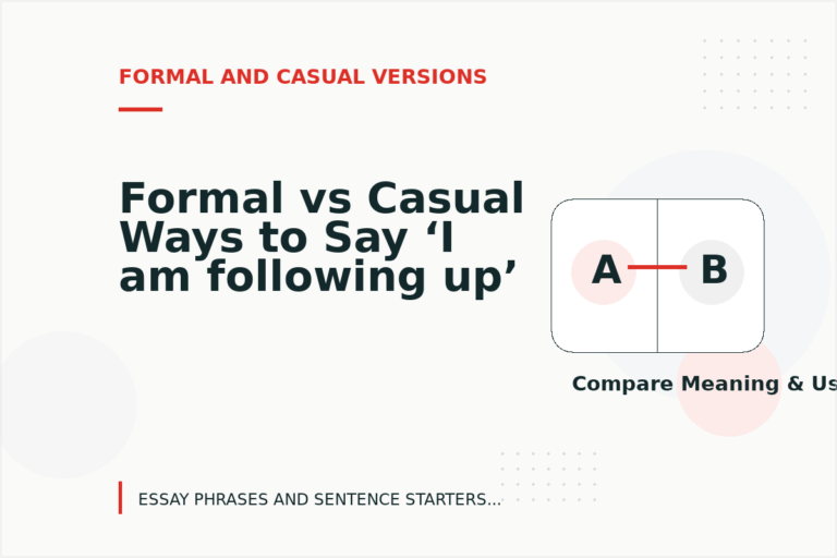 Formal vs Casual Ways to Say ‘I am following up’ Formal vs Casual Ways to Say ‘I am following up’