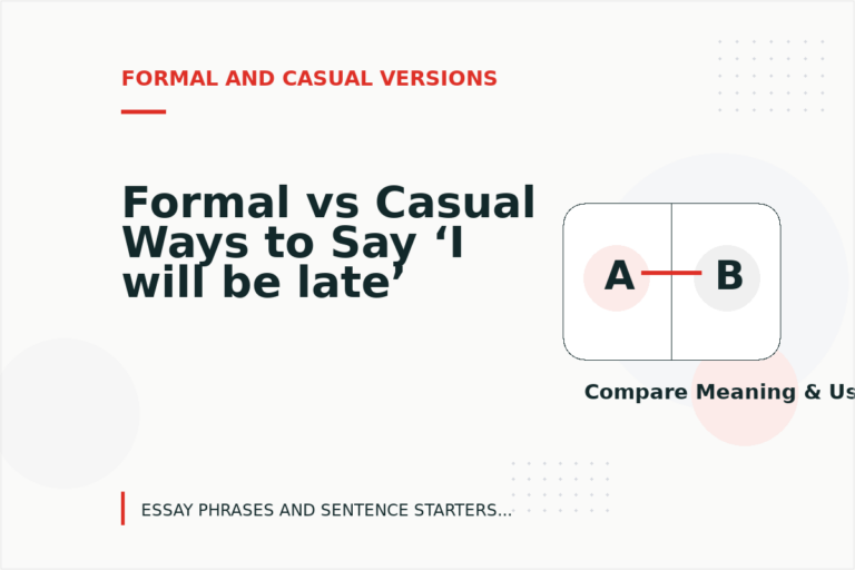 Formal vs Casual Ways to Say ‘I will be late’ Formal vs Casual Ways to Say ‘I will be late’